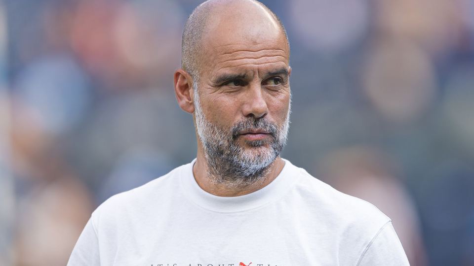 Pep Guardiola on the touchline