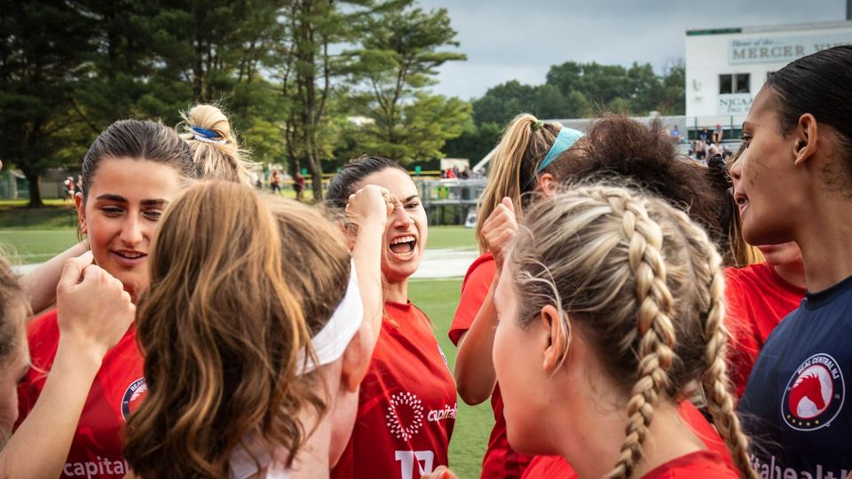 Real Central NJ women's team huddle